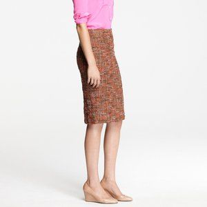 J.Crew Pencil Skirt in Frayed Tweed, Textured Pink